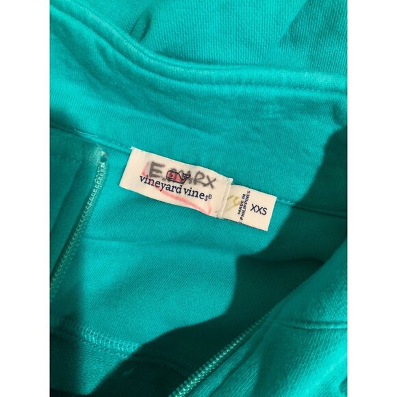 Vineyard Vines Teal Green 1/4 Zip Long Sleeve Sweatshirt, Size XXS - Picture 6 of 6